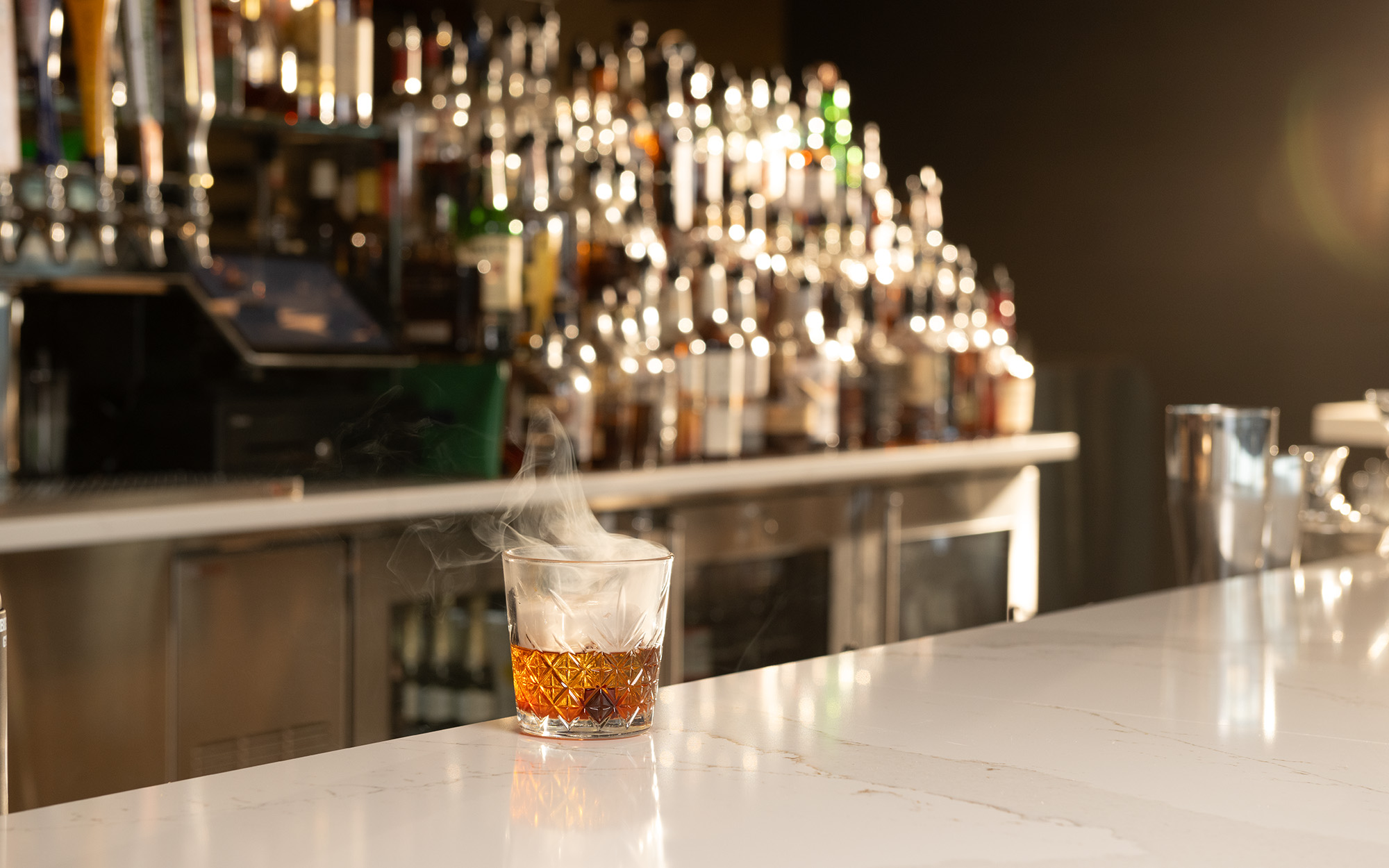 Smoking Cocktail At Bar In Twin Oaks