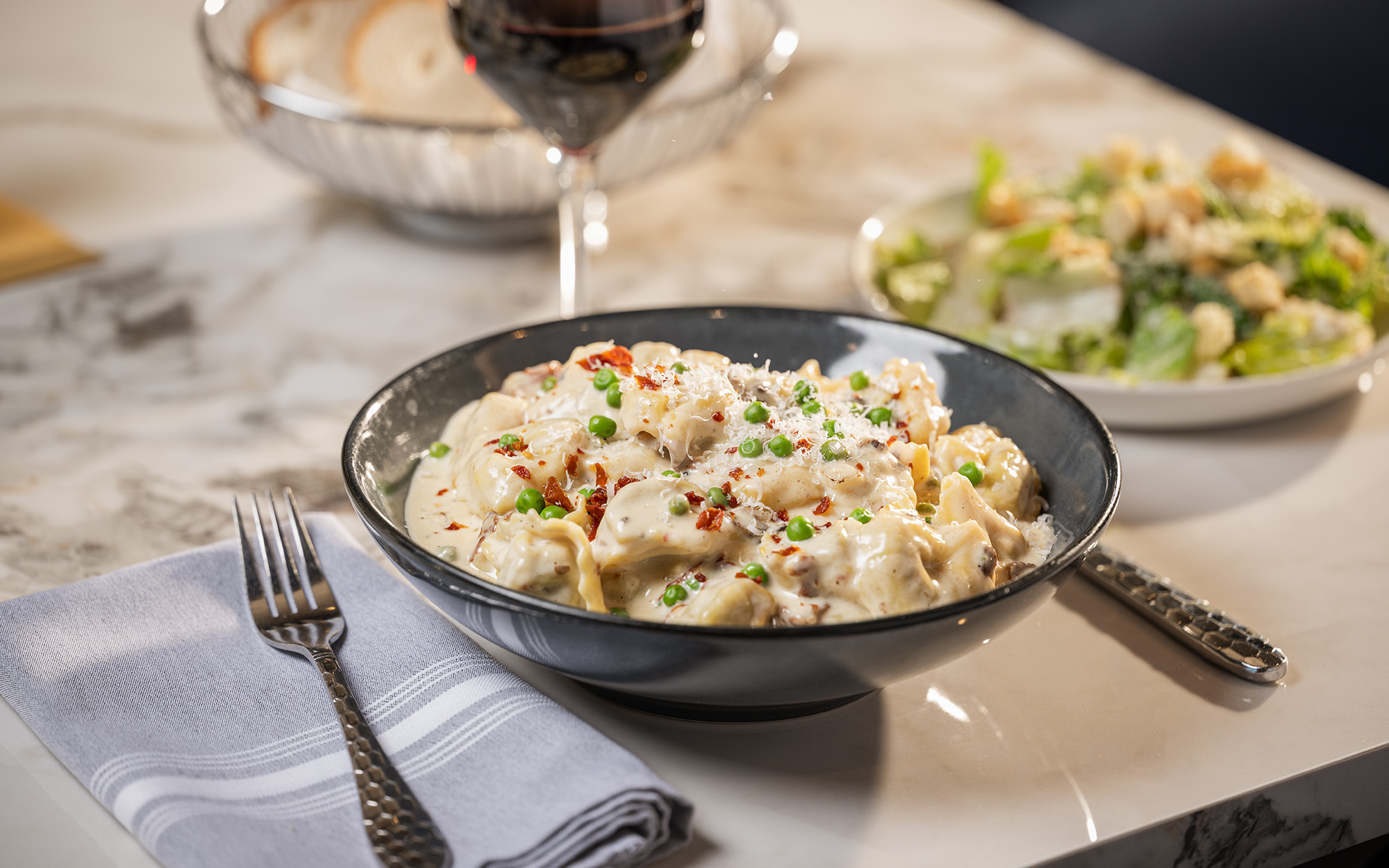 Bartolino's Pasta Dish With Side Salad